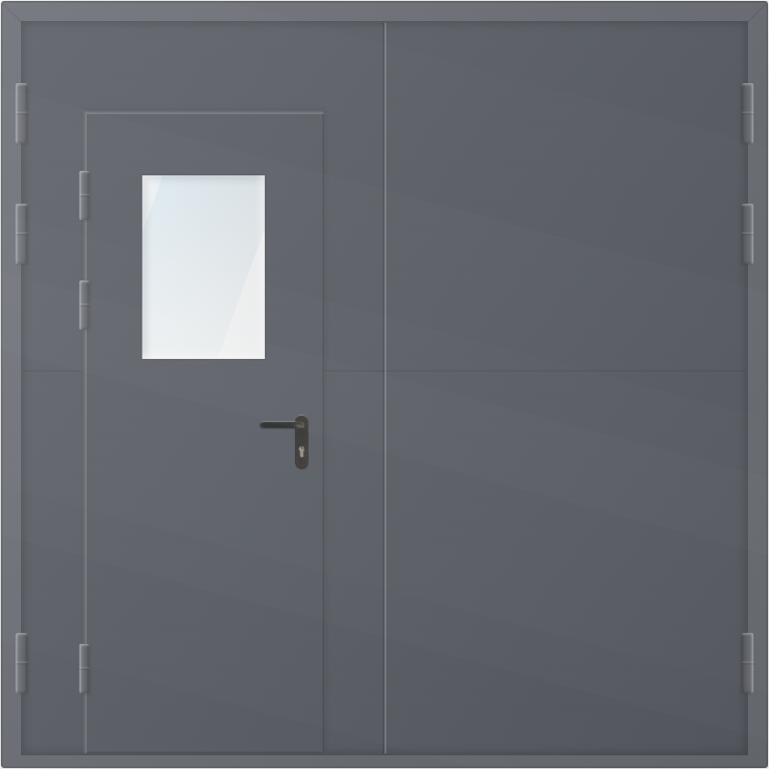 ВР-к Ворота металлические с калиткой и остеклением 400мм x 600мм