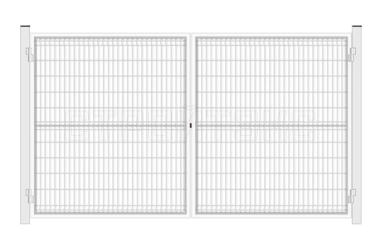 Уличные распашные ворота Сетка 3D