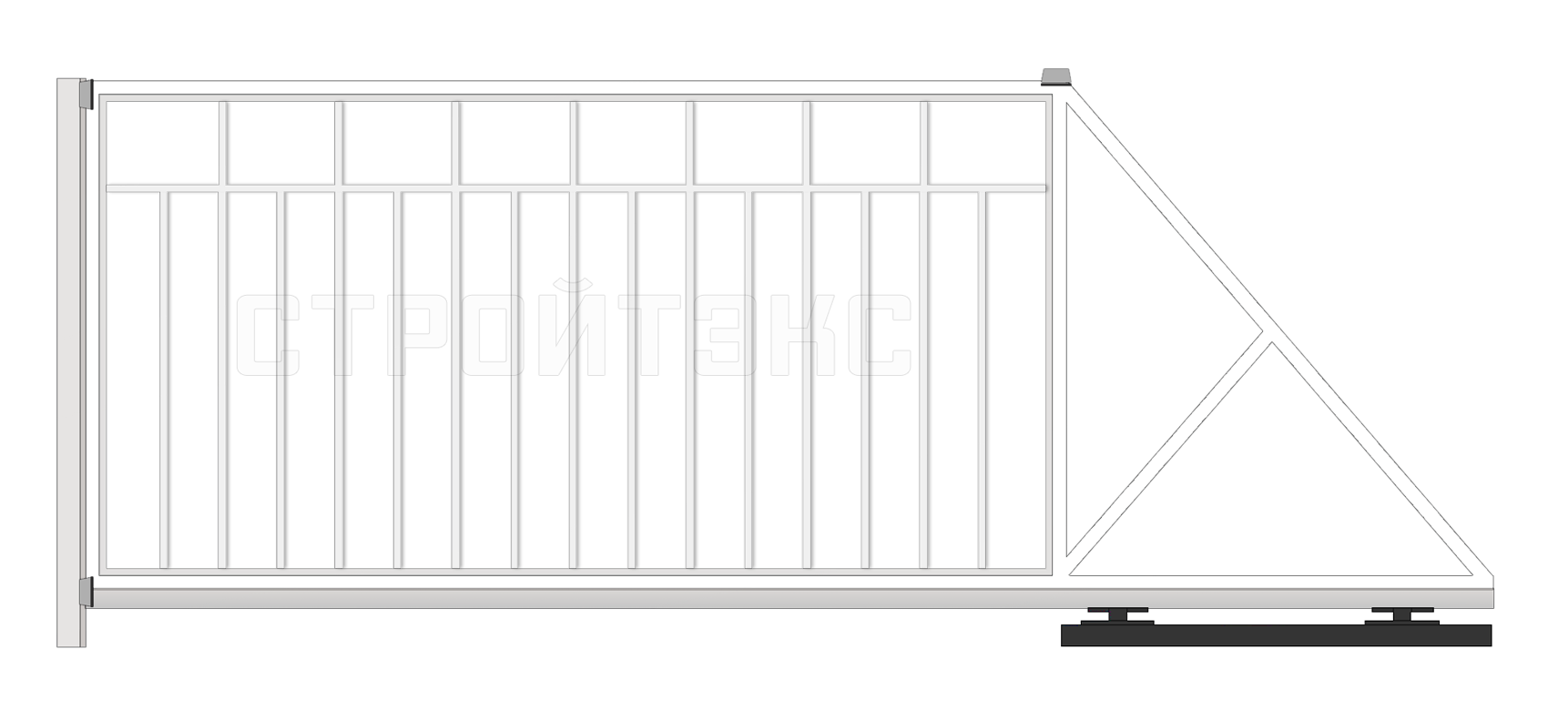 Откатные уличные ворота Решетка