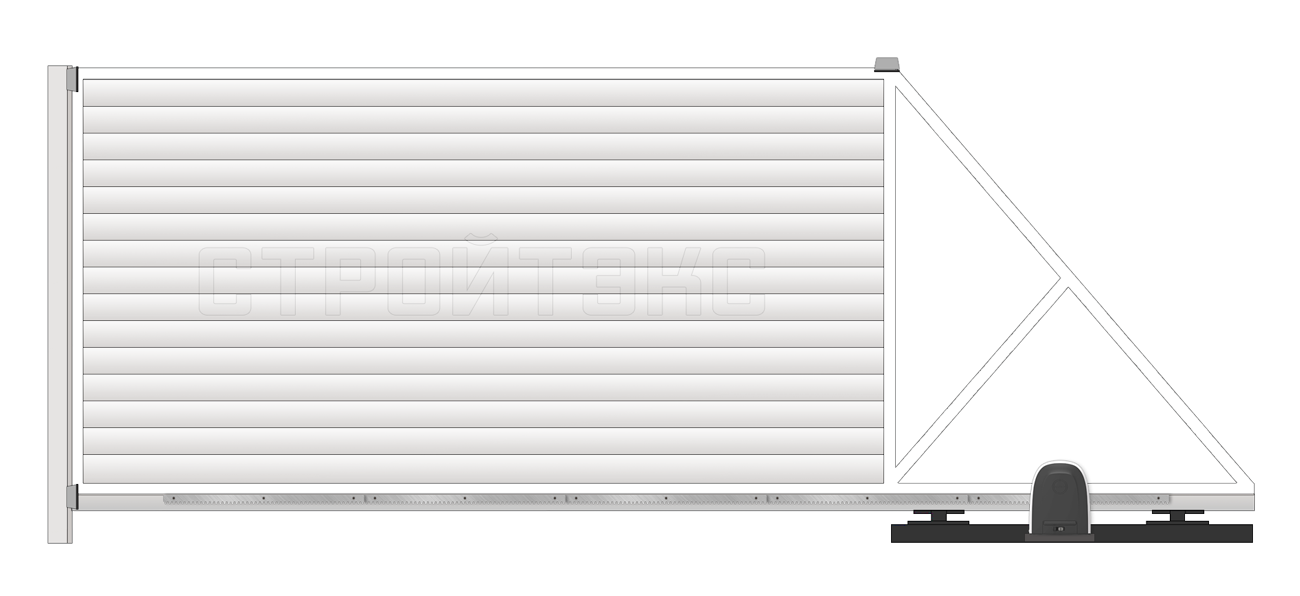 Откатные автоматические уличные ворота Сэндвич панель