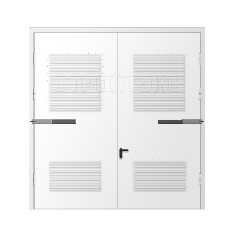 Металлические автоматические технические ворота с вентиляционной решеткой