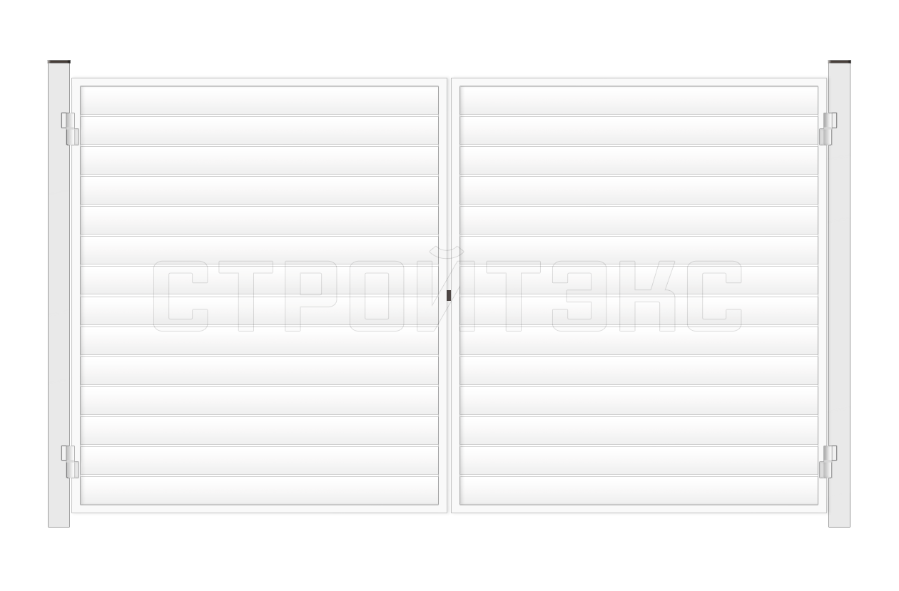 Уличные распашные ворота Сэндвич панель