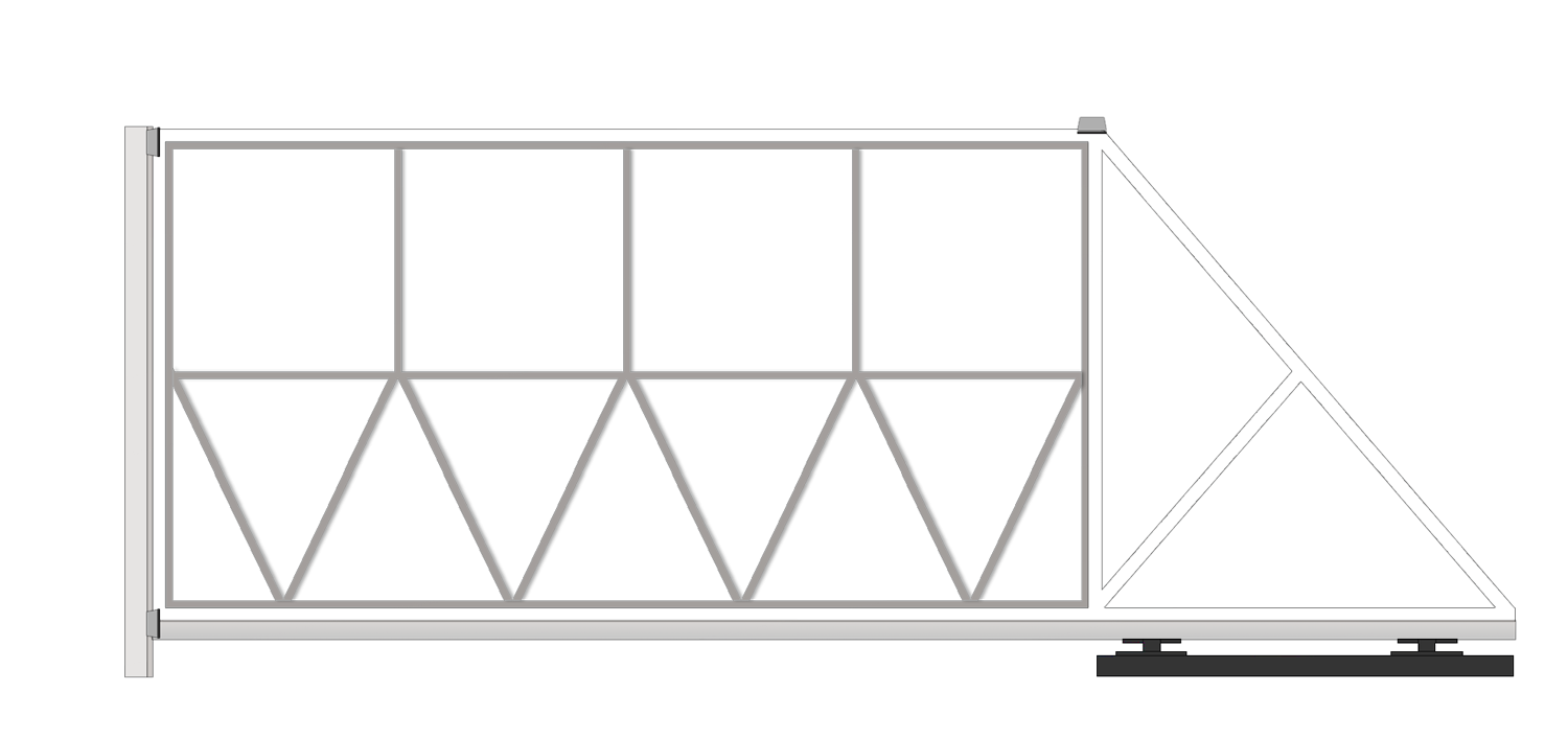 Откатные уличные ворота Без заполнения